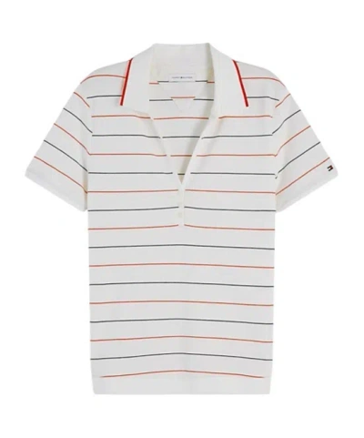Tommy Hilfiger Regular Fit Pique Henley Polo Shirt In White