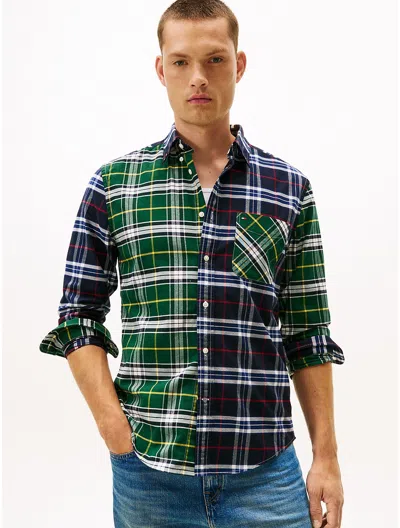 Tommy Hilfiger Regular Fit Plaid Brushed Oxford Shirt In Multi