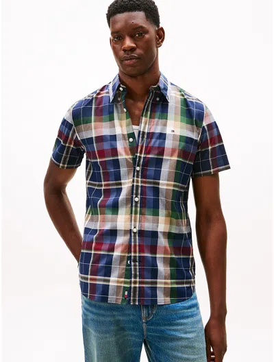 Tommy Hilfiger Regular Fit Plaid Poplin Shirt In Multi