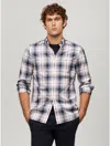 Tommy Hilfiger Regular Fit Plaid Poplin Shirt In Carbon Navy Multi