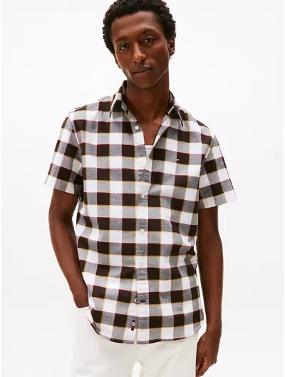 Tommy Hilfiger Regular Fit Plaid Stretch Oxford Shirt In Multi