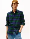 Tommy Hilfiger Regular Fit Plaid Stretch Oxford Shirt In Green