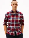 Tommy Hilfiger Regular Fit Plaid Stretch Oxford Shirt In Red