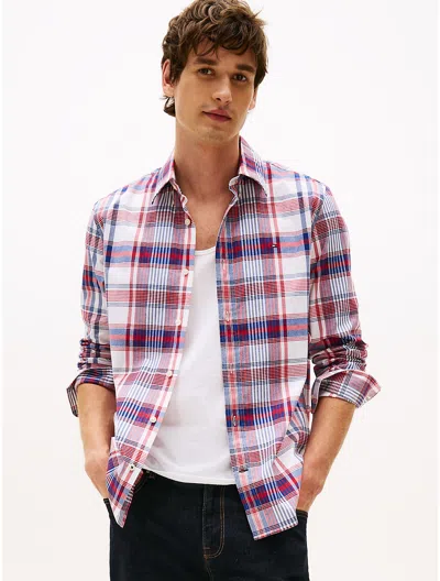 Tommy Hilfiger Regular Fit Plaid Stretch Poplin Shirt
