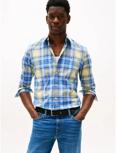 Tommy Hilfiger Regular Fit Plaid Stretch Poplin Shirt