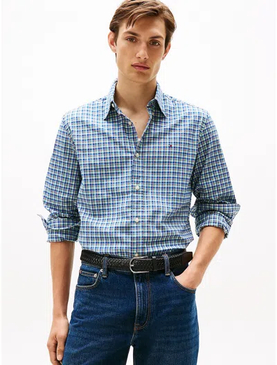 Tommy Hilfiger Regular Fit Plaid Stretch Poplin Shirt