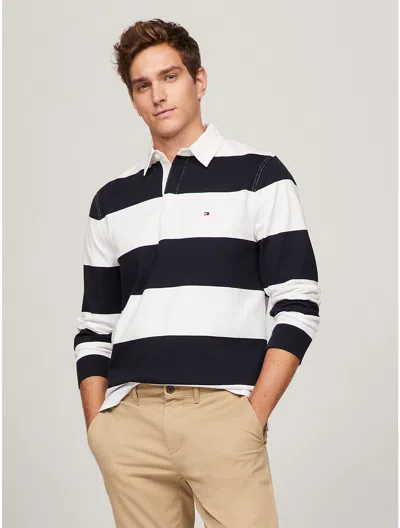 Tommy Hilfiger Regular Fit Rugby Long In Navy/white