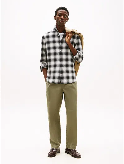Tommy Hilfiger Regular Fit Shadow Check Brushed Shirt In Green