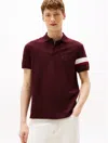 Tommy Hilfiger Regular Fit Signature Stripe Sleeve Polo In Burgundy