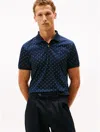 Tommy Hilfiger Regular Fit Smooth Cotton Interlock Polo In Blue