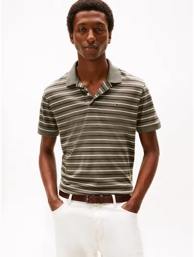 Tommy Hilfiger Regular Fit Smooth Cotton Interlock Polo In Green