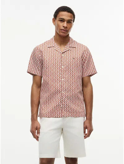 Tommy Hilfiger Regular Fit Solar Print Camp Shirt In Pink