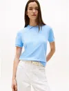 Tommy Hilfiger Regular Fit Stretch Crewneck Polo In Blue