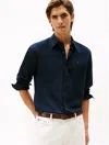 Tommy Hilfiger Regular Fit Stretch Oxford Shirt In Blue