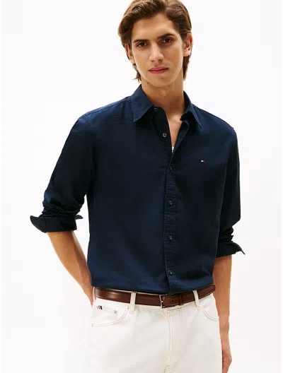 Tommy Hilfiger Regular Fit Stretch Oxford Shirt In Blue