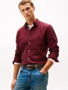 Tommy Hilfiger Regular Fit Stretch Oxford Shirt In Brown