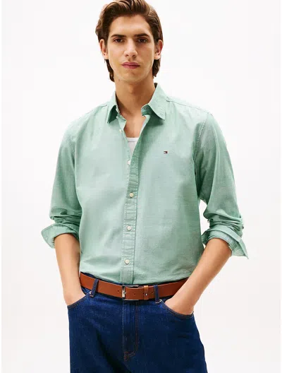 Tommy Hilfiger Regular Fit Stretch Oxford Shirt In Green