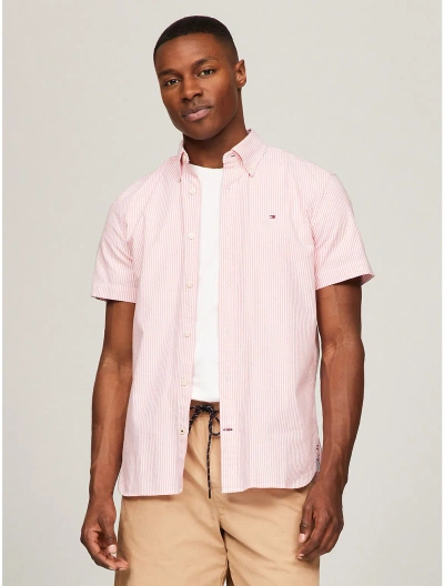 Tommy Hilfiger Regular Fit Stretch Oxford Shirt In Precious Pink