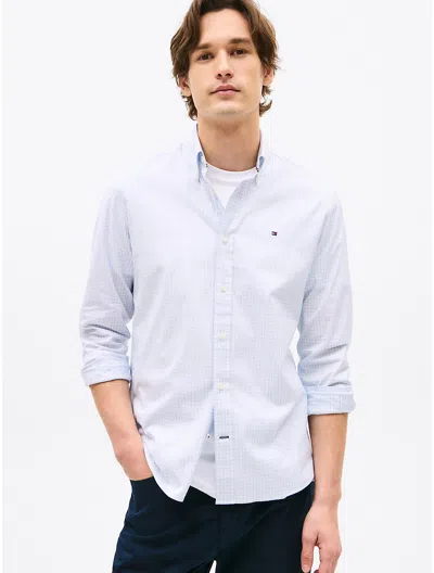 Tommy Hilfiger Regular Fit Stretch Poplin Shirt In Breezy Blue