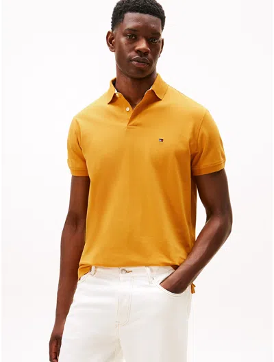 Tommy Hilfiger Regular Fit Stretch Tommy Polo In Orange