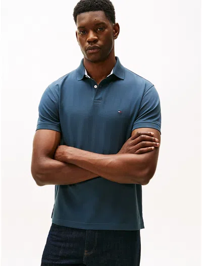 Tommy Hilfiger Regular Fit Stretch Tommy Polo In Blue