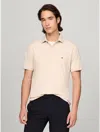 Shop Tommy Hilfiger Regular Fit Stretch Tommy Polo In Classic Beige