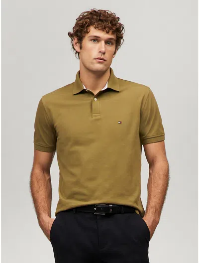Tommy Hilfiger Regular Fit Stretch Tommy Polo In Uniform Olive