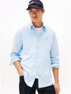 Tommy Hilfiger Regular Fit Stripe Stretch Poplin Shirt In Blue