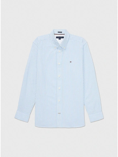 Tommy Hilfiger Regular Fit Stripe Stretch Shirt In Copenhagen Blue