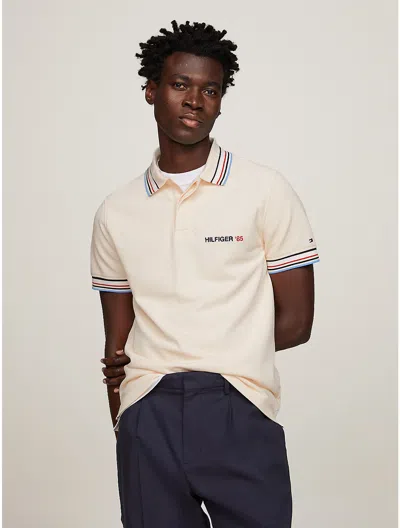 Tommy Hilfiger Regular Fit Stripe Tipped Polo In Calico