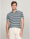 Tommy Hilfiger Regular Fit Stripe Wicking Polo In Rich Grey