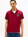 Tommy Hilfiger Regular Fit Textured Monogram Polo In Red