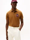 Tommy Hilfiger Regular Fit Textured Monogram Polo In Brown