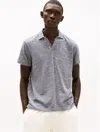 Tommy Hilfiger Regular Fit Textured Oxford Slub Polo In Navy/white