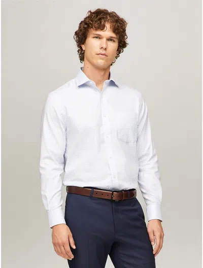 Tommy Hilfiger Regular Fit Thflex Check Dress Shirt In Blue