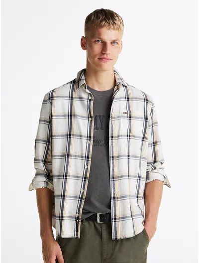 Tommy Hilfiger Regular Fit Tj Plaid Flannel Shirt In Newsprint Check