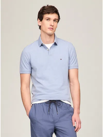 Tommy Hilfiger Regular Fit Tommy Polo In Medium Blue Heather