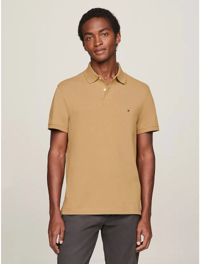 Tommy Hilfiger Regular Fit Tommy Polo In Pinecone Tan