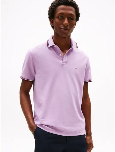 Tommy Hilfiger Regular Fit Tommy Wicking Polo In Purple