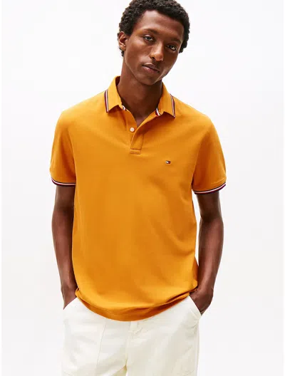 Tommy Hilfiger Regular Fit Tommy Wicking Polo In Gold