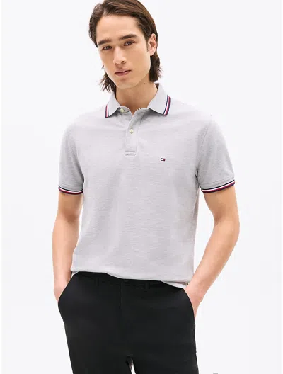 Tommy Hilfiger Regular Fit Tommy Wicking Polo In Grey Heather