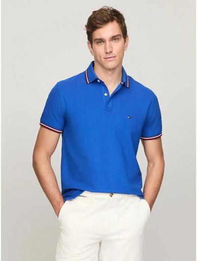 Tommy Hilfiger Regular Fit Tommy Wicking Polo In Kettle Blue
