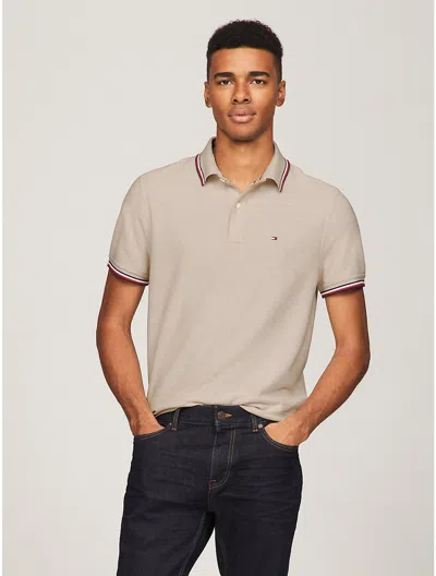 Tommy Hilfiger Regular Fit Tommy Wicking Polo In Stone
