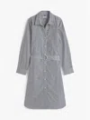 Tommy Hilfiger Relaxed Fit Belted Poplin Shirtdress In Classic Ithaca/dark Night Navy