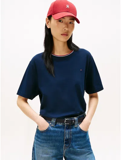 Tommy Hilfiger Relaxed Fit Crewneck Pique T In Blue