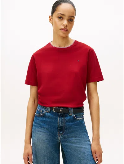 Tommy Hilfiger Relaxed Fit Crewneck Pique T In Red