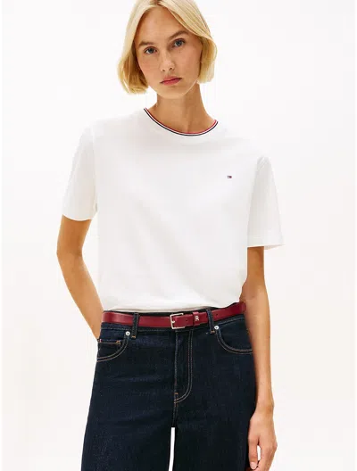 Tommy Hilfiger Relaxed Fit Crewneck Pique T In White