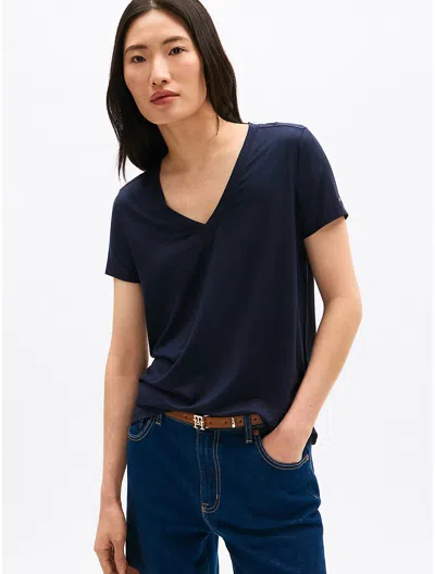 Tommy Hilfiger Relaxed Fit Drapey V In Navy