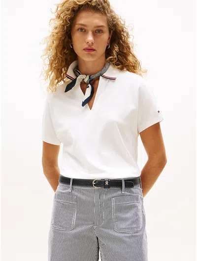 Tommy Hilfiger Relaxed Fit Lightweight Stretch Polo In White