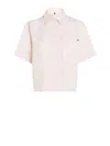 TOMMY HILFIGER RELAXED FIT LINEN SHIRT WITH SHORT SLEEVES